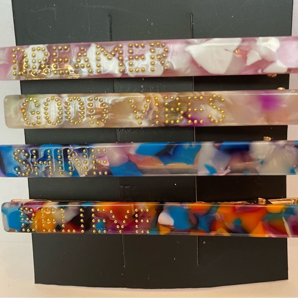 INSPIRATIONAL EMBELLISHED HAIR CLIPS, set of 4